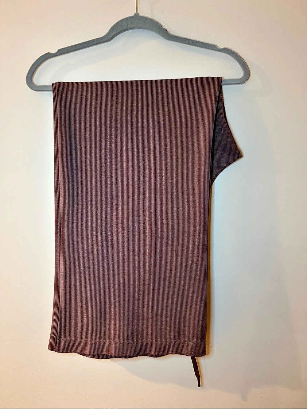 all in motion Women's Airy Sleek Ribbed Wide Leg Sweatpants Brown Large - Picture 5 of 6